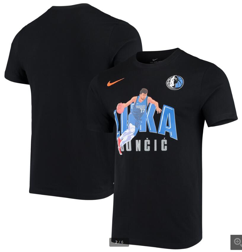 2020 NBA Men Luka Doncic Dallas Mavericks Nike Hero Performance TShirt  Black